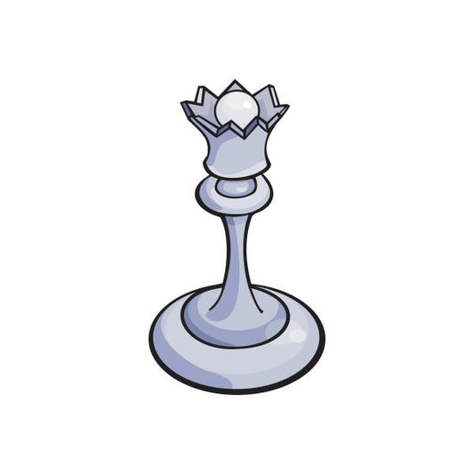 Queen chess piece sticker of light blue crowned chess figure