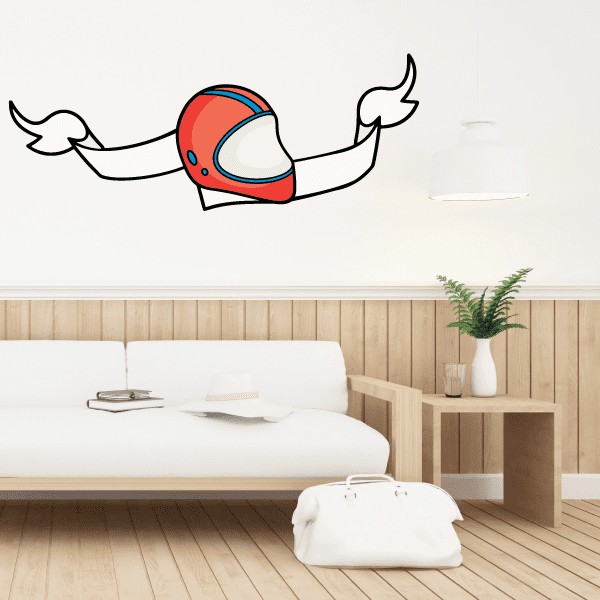 Image of Race Helmet Scroll Sticker