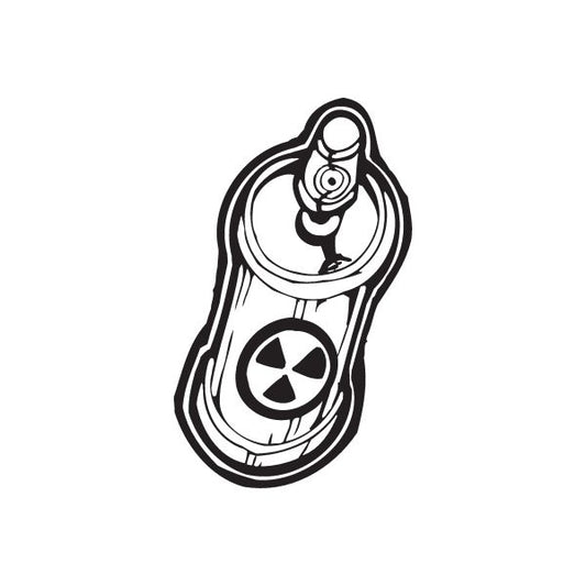Radioactive spray can decal sticker with radiation trefoil symbol