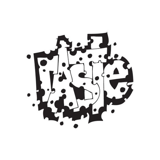 Rastle graffiti decal, black street-style lettering with splatter accents