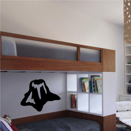 Black tree silhouette wall decal with small canopy and trunk