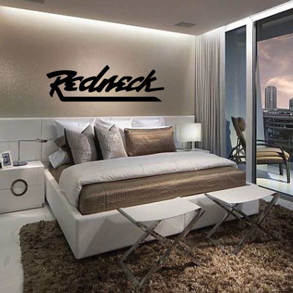 Black script wall decal with "Redneck" lettering