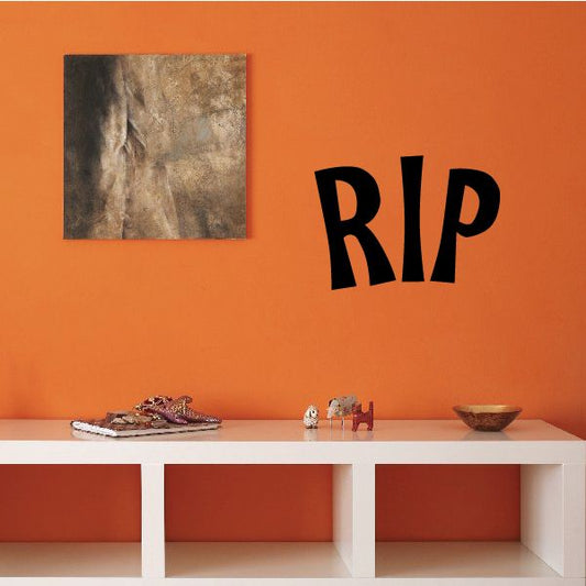 RIP wall decal with bold black letters