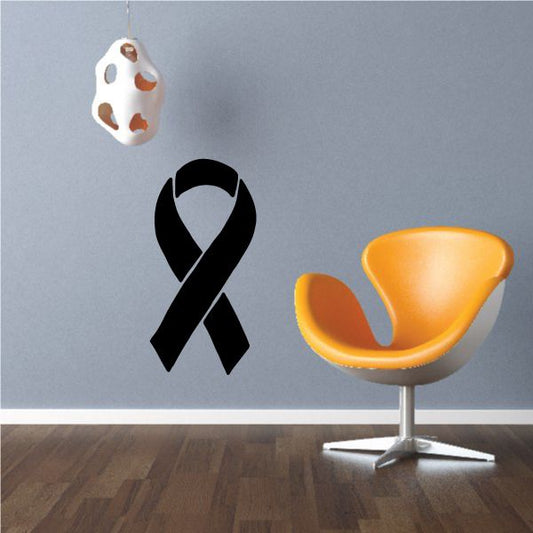 Black awareness ribbon wall decal vinyl