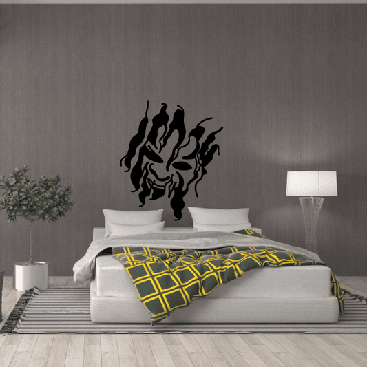 Black rips-style monster wall decal with clawed flame shapes and swirls