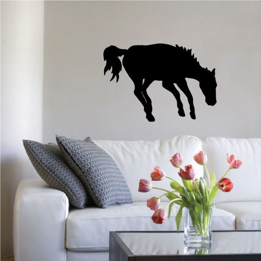 Wild horse decal with black running horse silhouette