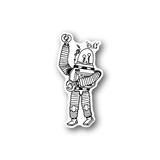 Robot Dancing Ole Vinyl Sticker weather-resistant vinyl sticker by VinylDisorder
