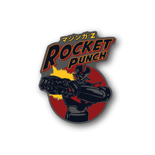 Robot Rocket Punch Vinyl Sticker weather-resistant vinyl sticker by VinylDisorder