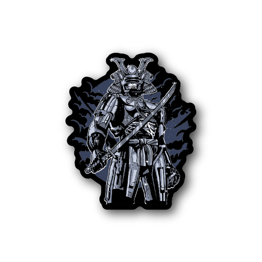 Robot Samurai Vinyl Sticker weather-resistant vinyl sticker by VinylDisorder