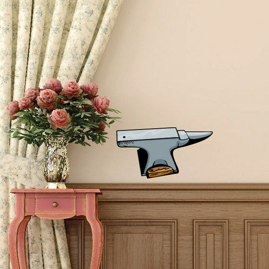 Nail gun wall decal sticker with gray frame and yellow grip