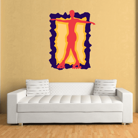 Image of Rollerblading Wall Decal - Vinyl Sticker - Car Sticker - Die Cut Sticker - CDSCOLOR010