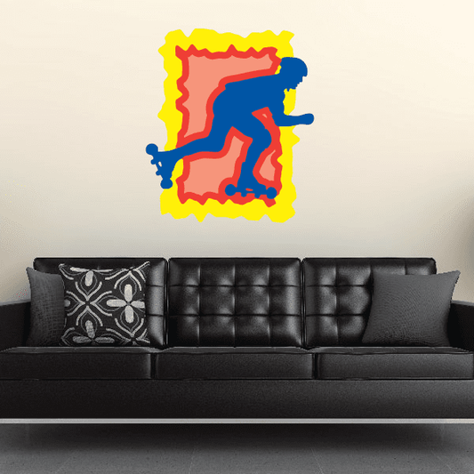 Image of Rollerblading Wall Decal - Vinyl Sticker - Car Sticker - Die Cut Sticker - CDSCOLOR013