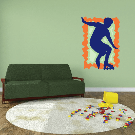 Image of Rollerblading Wall Decal - Vinyl Sticker - Car Sticker - Die Cut Sticker - CDSCOLOR015