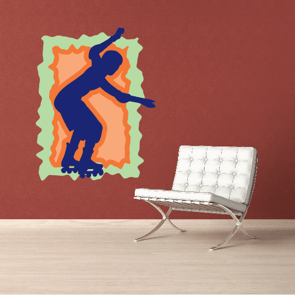 Image of Rollerblading Wall Decal - Vinyl Sticker - Car Sticker - Die Cut Sticker - CDSCOLOR017