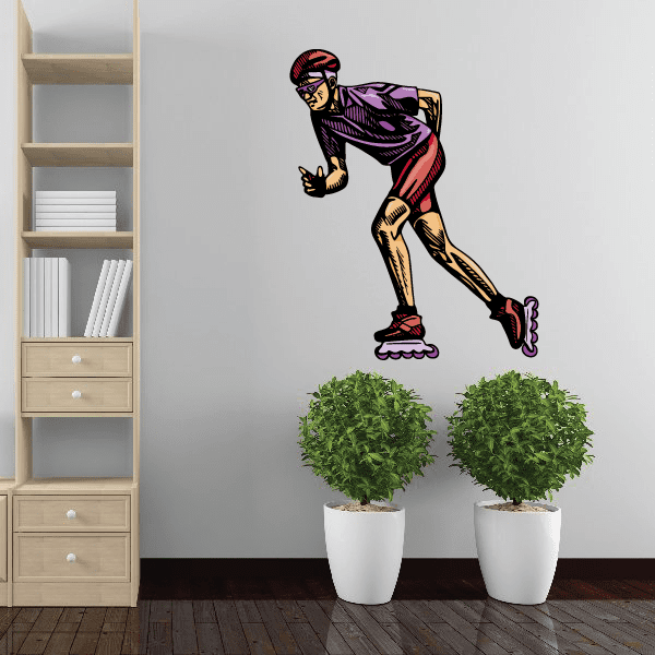 Image of Rollerblading Wall Decal - Vinyl Sticker - Car Sticker - Die Cut Sticker - CDSCOLOR025