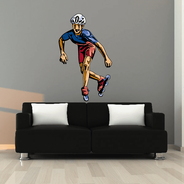 Image of Rollerblading Wall Decal - Vinyl Sticker - Car Sticker - Die Cut Sticker - CDSCOLOR030