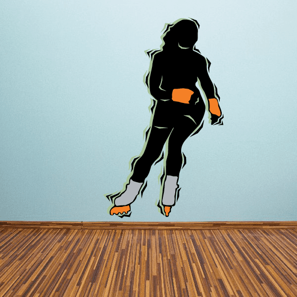 Image of Rollerblading Wall Decal - Vinyl Sticker - Car Sticker - Die Cut Sticker - CDSCOLOR035