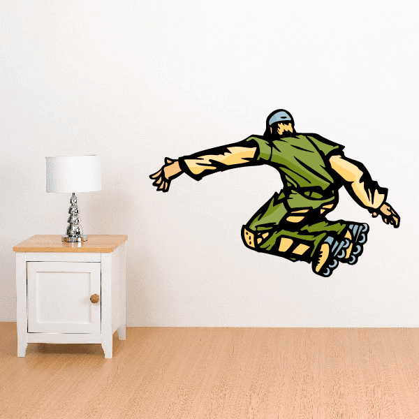 Image of Rollerblading Wall Decal - Vinyl Sticker - Car Sticker - Die Cut Sticker - CDSCOLOR038