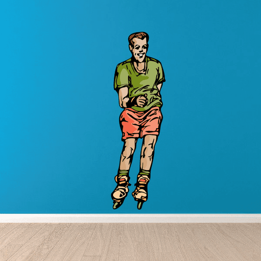 Image of Rollerblading Wall Decal - Vinyl Sticker - Car Sticker - Die Cut Sticker - CDSCOLOR051