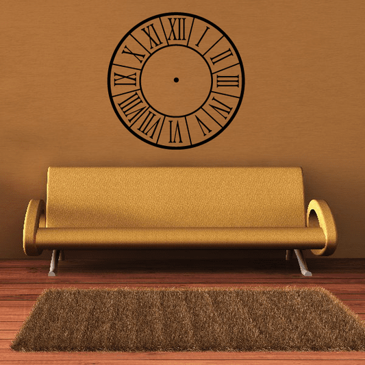 Image of Roman Numerals Clock Face Wall Decal