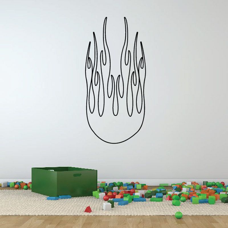 Image of Round Ghost Flames Car Decal - Vinyl Decal - Wall Decal - CF007