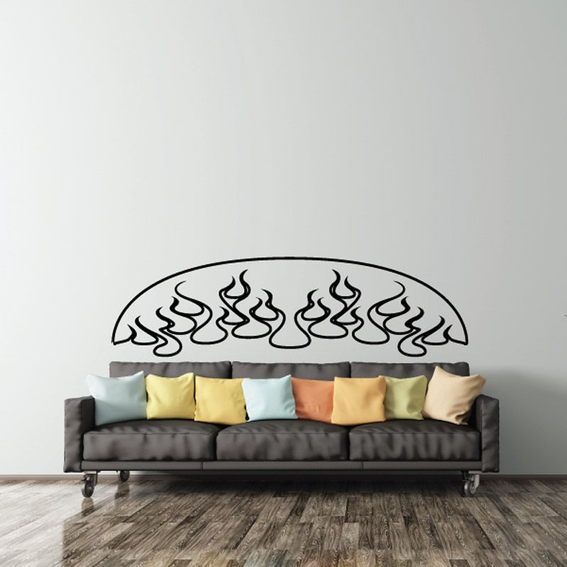 Image of Round Ghost Flames Car Decal - Vinyl Decal - Wall Decal - CF616