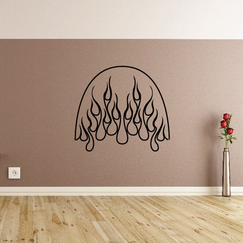 Image of Round Ghost Flames Car Decal - Vinyl Decal - Wall Decal - CF645