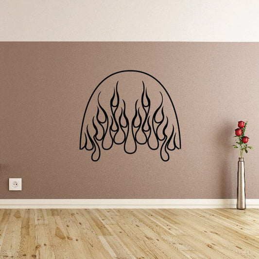Image of Round Ghost Flames Car Decal - Vinyl Decal - Wall Decal - CF645