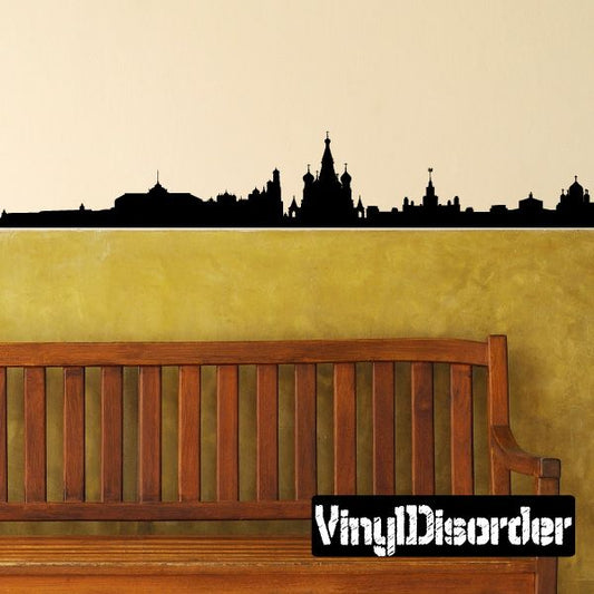 Moscow skyline wall decal with black city silhouette skyline