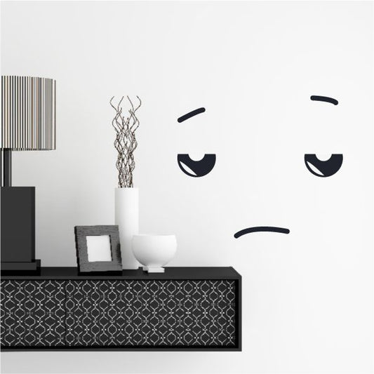 Image of Sad Face Expression Wall Decal - Vinyl Decal - Car Decal - Idcolor047