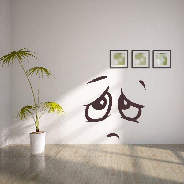 Image of Sad Face Expression Wall Decal - Vinyl Decal - Car Decal - Idcolor054