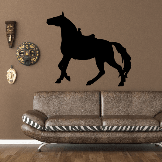 Dark horse looking forward wall decal silhouette