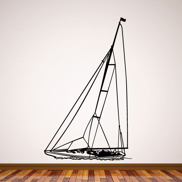 Image of Sailboat Wall Decal - Vinyl Decal - Car Decal - LARGE MC27