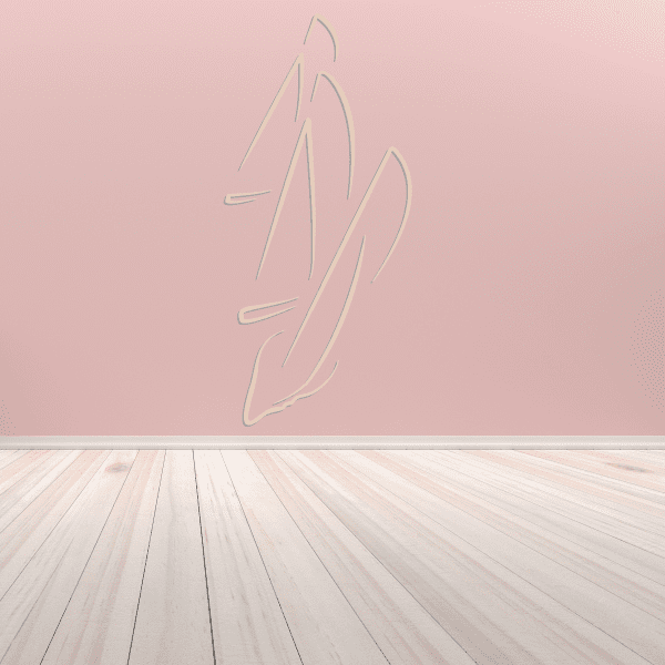 Sailboat wall decal vinyl sticker with thin-line sailboat outline in light color