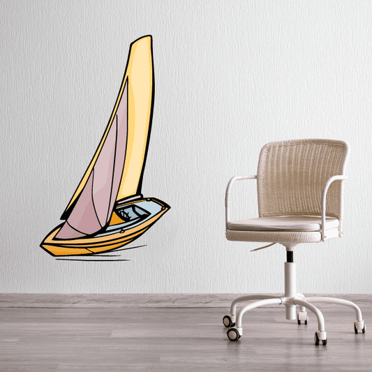 Image of Sailboat Wall Decal - Vinyl Sticker - Car Sticker - Die Cut Sticker - CDSCOLOR024