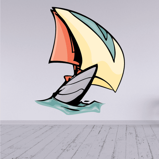 Image of Sailboat Wall Decal - Vinyl Sticker - Car Sticker - Die Cut Sticker - CDSCOLOR025