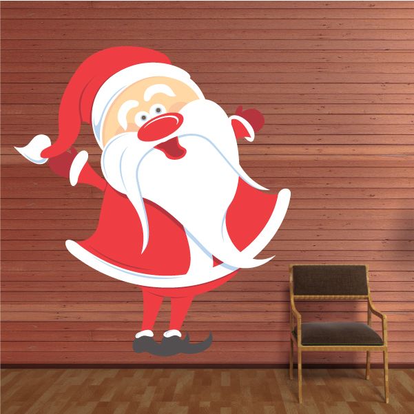 Image of Santa Welcoming Wall Decal - Vinyl Sticker - Car Sticker - IDCOLOR010