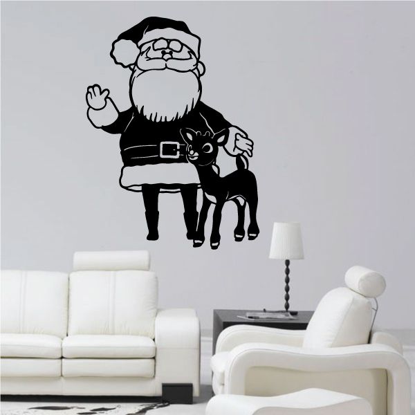 Image of Santa with Rudolph Decal