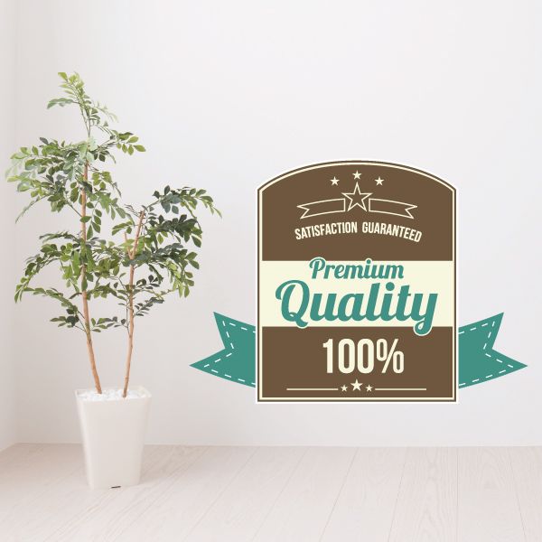 Image of Satisfaction Guaranteed Premium Quality 100% Retail Discount Sign Wall Decal - Vinyl Decal - Car Decal - Idcolor038