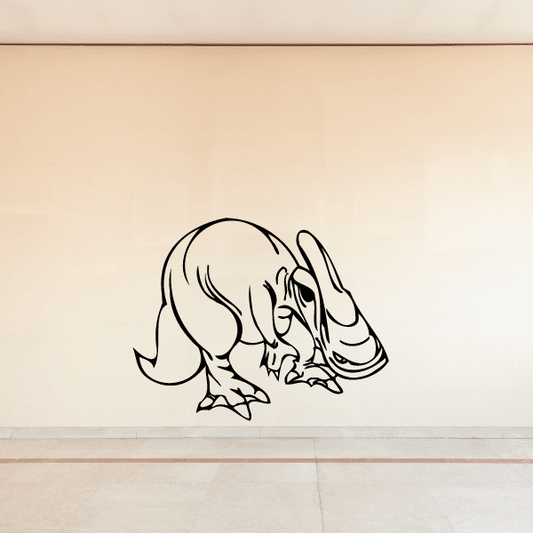 Saurolophus dinosaur decal with black outline, head and neck facing right.