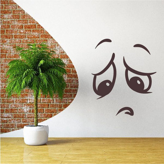 Image of Scared Face Expression Wall Decal - Vinyl Decal - Car Decal - Idcolor089