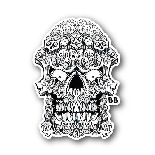 Scary Skull With Eyes Vinyl Sticker