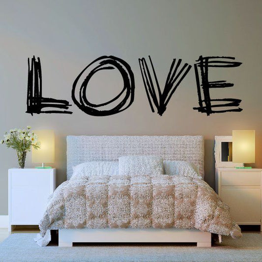 Image of Scribbled Valentines Day LOVE Decal