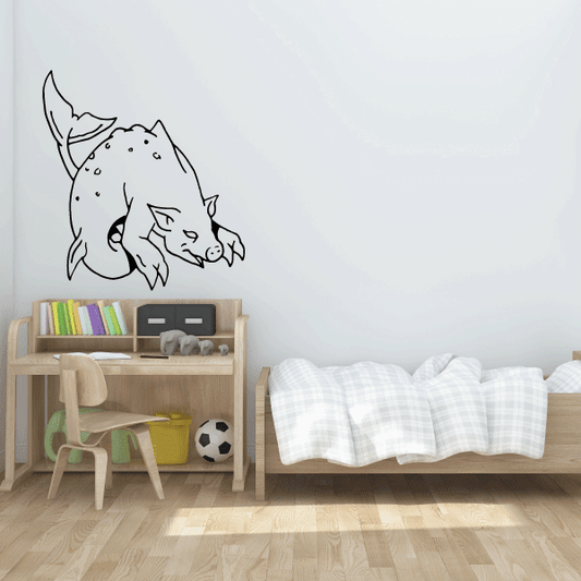 Sea pig decal with line-drawn sea creature illustration