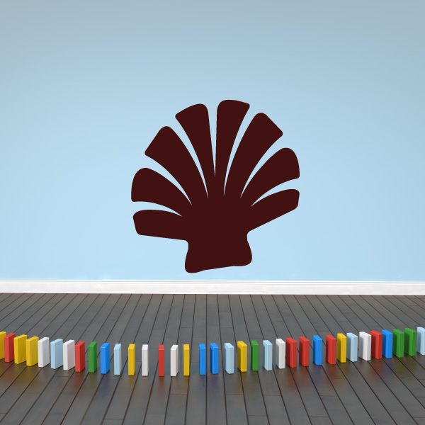 Sea shell decal, dark maroon shell silhouette