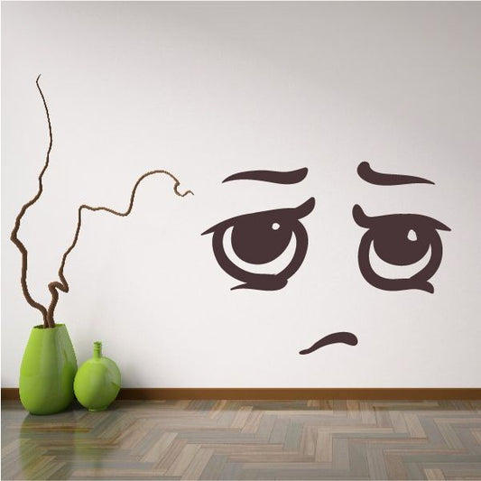 Image of Serious Face Expression Wall Decal - Vinyl Decal - Car Decal - Idcolor097