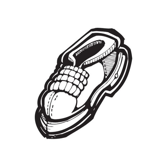 Shoe graffiti decal with black-and-white sneaker graphic and lace details