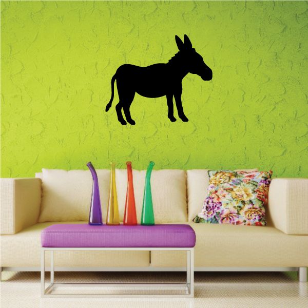 Black donkey silhouette wall decal