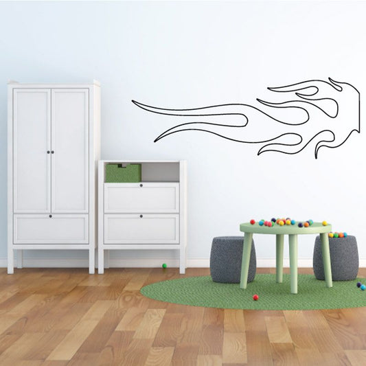 Image of Side Flat Ghost Flames Car Decal - Vinyl Decal - Wall Decal - CF480