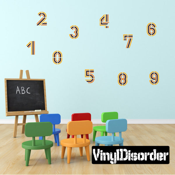Classroom sticker with customizable numbers on wall space